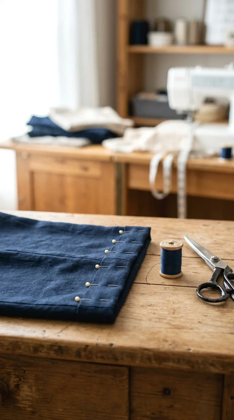 pin the hem in place