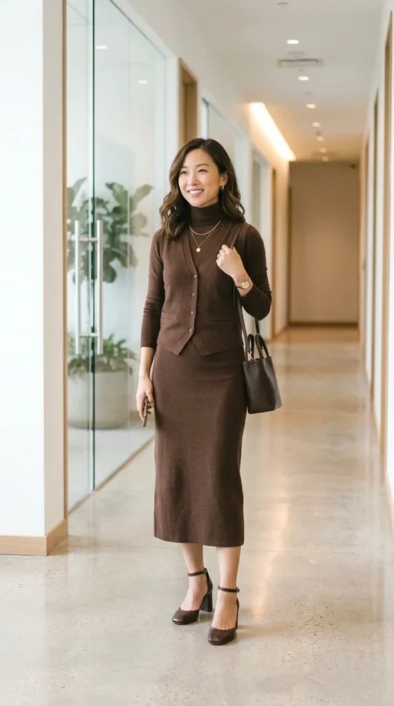 monochrome work outfits petite women